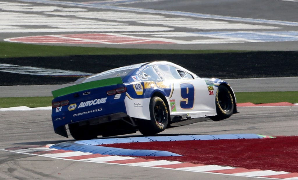 CHARLOTTE, NORTH CAROLINA - SEPTEMBER 29: Chase Elliott, driver of the #9 NAPA Auto Parts Chevrolet, races during the Monster Energy NASCAR Cup Series Bank of America ROVAL 400 at Charlotte Motor Speedway on September 29, 2019 in Charlotte, North Carolina. (Photo by Brian Lawdermilk/Getty Images) | Getty Images