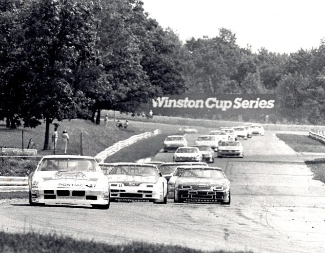 WATKINS GLEN, NY - AUGUST 13:  Rusty Wallace leads the field during the Budweiser At The Glen.  Wallace would finish first and take home $56,400 for the race.   (Photo by Racing Photo Archives/Getty Images)