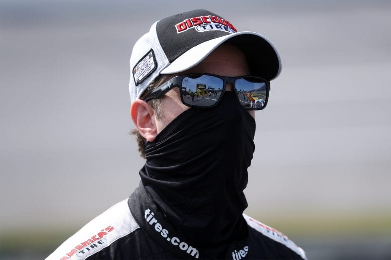 TALLADEGA, ALABAMA - OCTOBER 04: Brad Keselowski, driver of the #2 Discount Tire Ford, waits on the grid prior to the NASCAR Cup Series YellaWood 500 at Talladega Superspeedway on October 04, 2020 in Talladega, Alabama. (Photo by Chris Graythen/Getty Images) | Getty Images