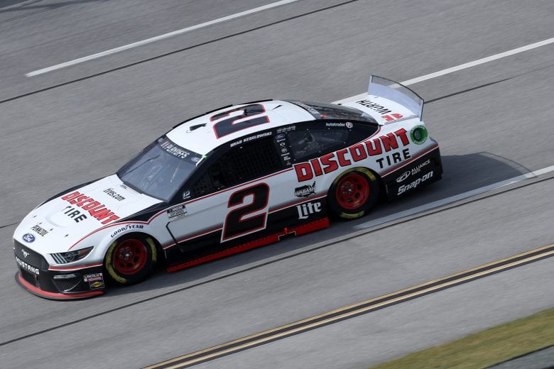 TALLADEGA, ALABAMA - OCTOBER 04: Brad Keselowski, driver of the #2 Discount Tire Ford, drives during the NASCAR Cup Series YellaWood 500 at Talladega Superspeedway on October 04, 2020 in Talladega, Alabama. (Photo by Chris Graythen/Getty Images) | Getty Images