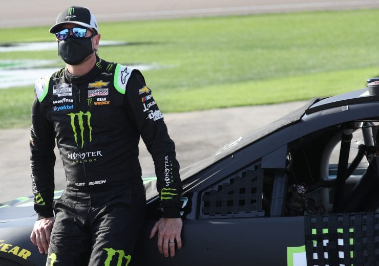 LAS VEGAS, NEVADA - SEPTEMBER 27: Kurt Busch, driver of the #1 Monster Energy Chevrolet, stands on the grid prior to the NASCAR Cup Series South Point 400 at Las Vegas Motor Speedway on September 27, 2020 in Las Vegas, Nevada. (Photo by Chris Graythen/Getty Images) | Getty Images