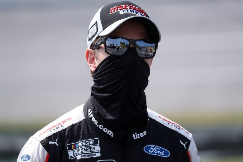 TALLADEGA, ALABAMA - OCTOBER 04: Brad Keselowski, driver of the #2 Discount Tire Ford, waits on the grid prior to the NASCAR Cup Series YellaWood 500 at Talladega Superspeedway on October 04, 2020 in Talladega, Alabama. (Photo by Chris Graythen/Getty Images) | Getty Images