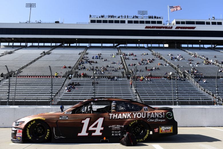MARTINSVILLE, VIRGINIA - NOVEMBER 01:  The #14 Clint Bowyer Tribute Ford, driven by Clint Bowyer, sits on the grid prior to the NASCAR Cup Series Xfinity 500 at Martinsville Speedway on November 01, 2020 in Martinsville, Virginia. (Photo by Jared C. Tilton/Getty Images) | Getty Images