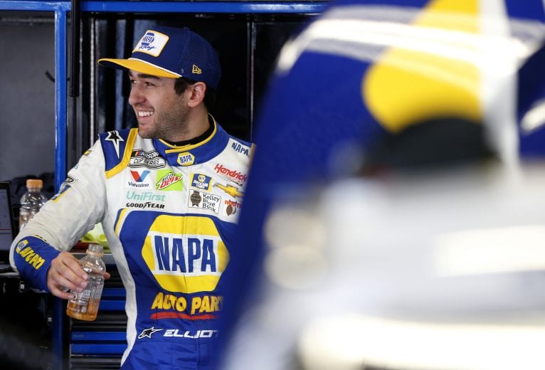 DAYTONA BEACH, FLORIDA - FEBRUARY 08: Chase Elliott, driver of the #9 NAPA Auto Parts Chevrolet, stands in the garage area during practice for the NASCAR Cup Series 62nd Annual Daytona 500 at Daytona International Speedway on February 08, 2020 in Daytona Beach, Florida. (Photo by Brian Lawdermilk/Getty Images) | Getty Images