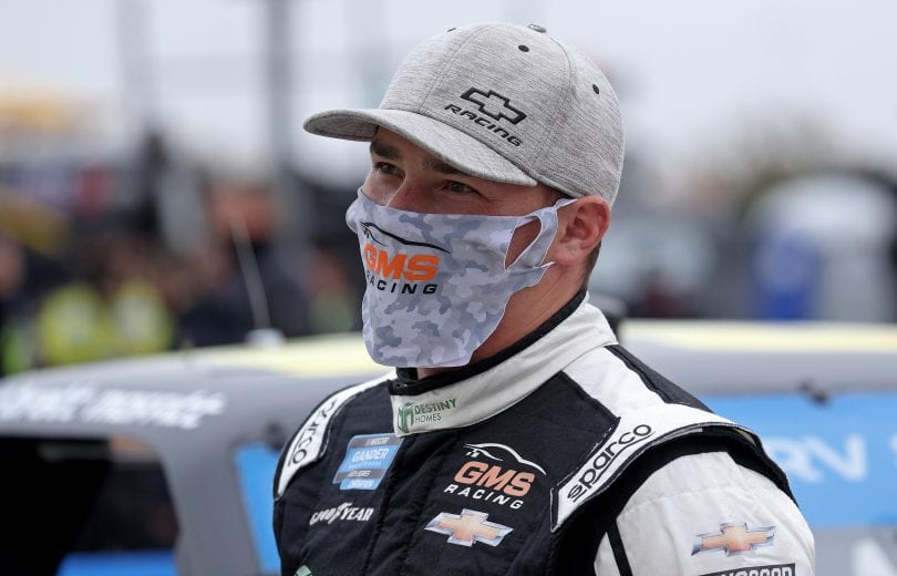FORT WORTH, TEXAS - OCTOBER 25: Brett Moffitt, driver of the #23 Concrete Supply Chevrolet, waits on the grid prior to the NASCAR Gander RV & Outdoors Truck Series SpeedyCash.com 400 at Texas Motor Speedway on October 25, 2020 in Fort Worth, Texas. (Photo by Chris Graythen/Getty Images) | Getty Images