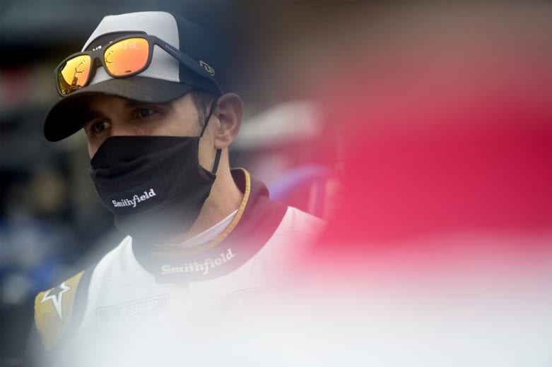 CONCORD, NORTH CAROLINA - OCTOBER 11: Aric Almirola, driver of the #10 Smithfield Ford, waits on the grid prior to the NASCAR Cup Series Bank of America ROVAL 400 at Charlotte Motor Speedway on October 11, 2020 in Concord, North Carolina. (Photo by Jared C. Tilton/Getty Images) | Getty Images