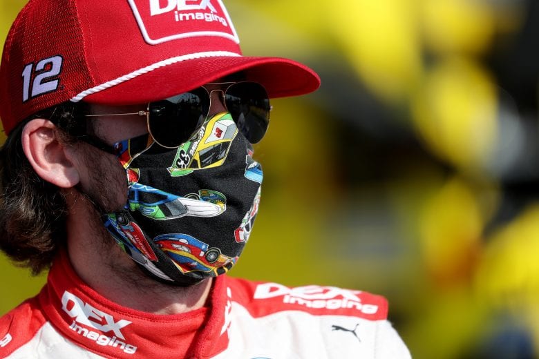 LAS VEGAS, NEVADA - SEPTEMBER 27: Ryan Blaney, driver of the #12 DEX Imaging Ford, looks on prior to the NASCAR Cup Series South Point 400 at Las Vegas Motor Speedway on September 27, 2020 in Las Vegas, Nevada. (Photo by Chris Graythen/Getty Images) | Getty Images