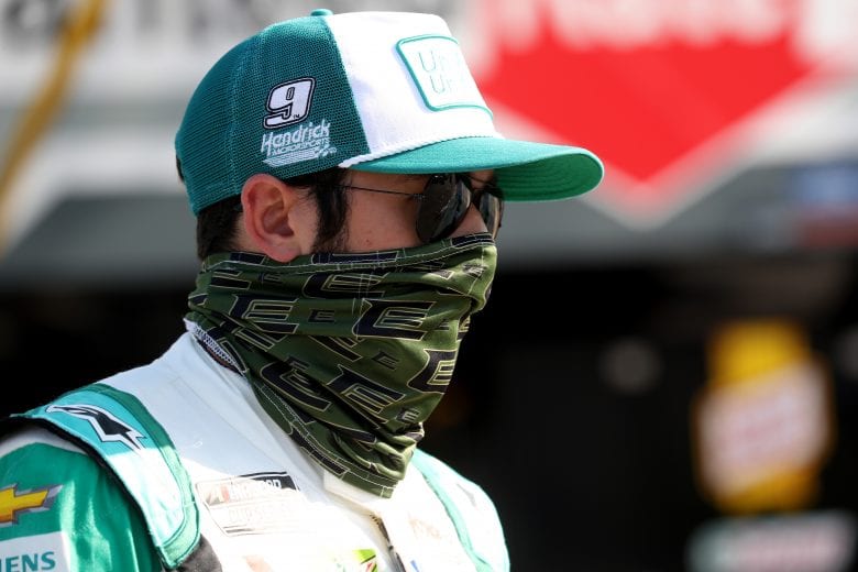 LAS VEGAS, NEVADA - SEPTEMBER 27: Chase Elliott, driver of the #9 Unifirst Chevrolet, stands on the grid prior to the NASCAR Cup Series South Point 400 at Las Vegas Motor Speedway on September 27, 2020 in Las Vegas, Nevada. (Photo by Chris Graythen/Getty Images) | Getty Images