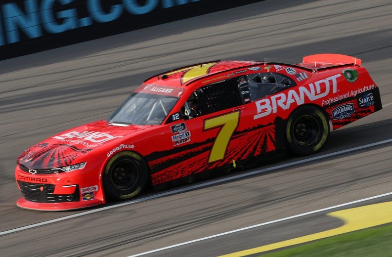 LAS VEGAS, NEVADA - SEPTEMBER 26: Justin Allgaier, driver of the #7 BRANDT Chevrolet, drives during the NASCAR Xfinity Series Alsco 300 at Las Vegas Motor Speedway on September 26, 2020 in Las Vegas, Nevada. (Photo by Chris Graythen/Getty Images) | Getty Images