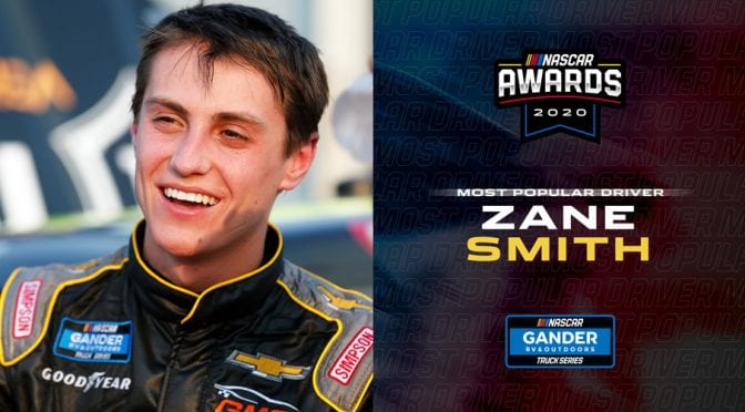 Zane Smith wins Most Popular Driver in Gander Trucks