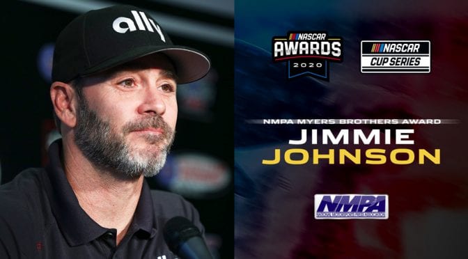 Featured image for Jimmie Johnson wins 2020 NMPA Myers Brothers Award