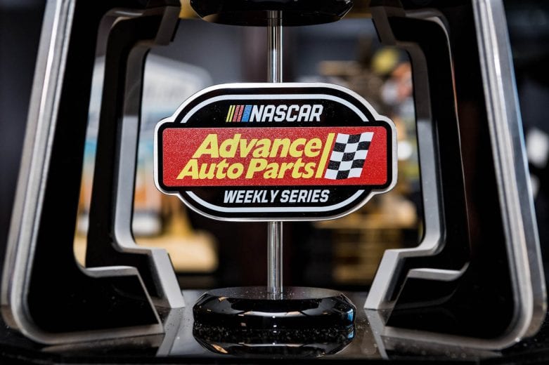 Advance Auto Parts delivers the weekly series championship trophy to Josh Berry, driver of the #88 All Things Automotive Chevrolet, (driver) and Dale Earnhardt Jr. (car owner) at the JR Motorsports facility in Mooresville, NC. November 17, 2020. (Reagen Lunn/NASCAR)