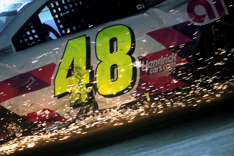 DAYTONA BEACH, FLORIDA - AUGUST 29: Jimmie Johnson drives the #48 Ally Chevrolet down pit road following an on-track incident during the NASCAR Cup Series Coke Zero Sugar 400 at Daytona International Speedway on August 29, 2020 in Daytona Beach, Florida. (Photo by Chris Graythen/Getty Images) | Getty Images