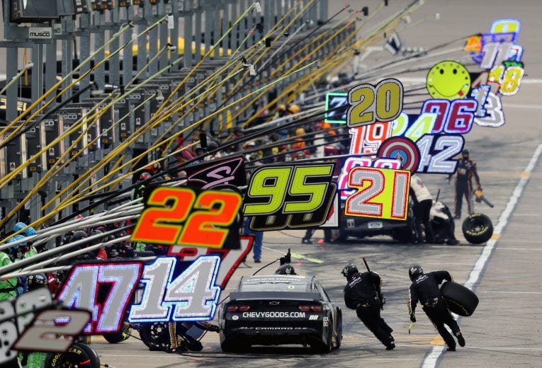 KANSAS CITY, KANSAS - OCTOBER 18: Alex Bowman, driver of the #88 ChevyGoods.com/Truck Hero Chevrolet, pits during the NASCAR Cup Series Hollywood Casino 400 at Kansas Speedway on October 18, 2020 in Kansas City, Kansas. (Photo by Jamie Squire/Getty Images) | Getty Images