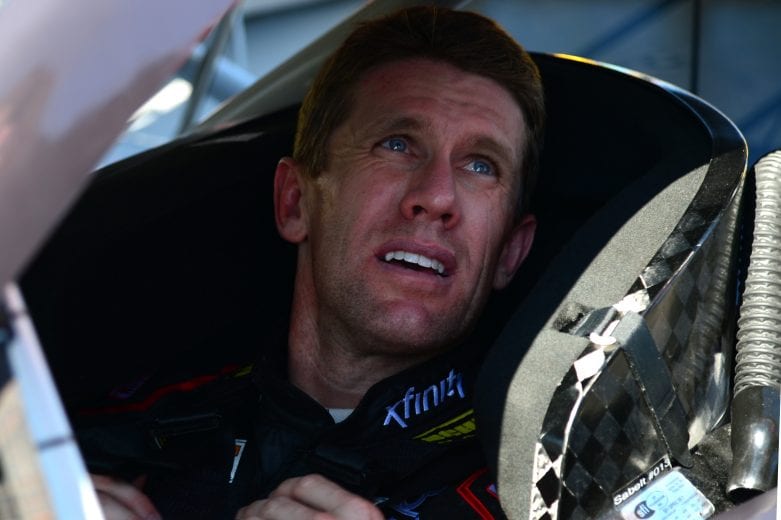 KANSAS CITY, KS - OCTOBER 16: Carl Edwards, driver of the #19 Xfinity Toyota, sits in his car prior to the NASCAR Sprint Cup Series Hollywood Casino 400 at Kansas Speedway on October 16, 2016 in Kansas City, Kansas. (Photo by Jeff Curry/Getty Images) | Getty Images