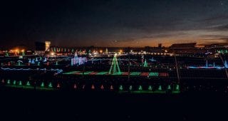 Holiday lights at NASCAR tracks