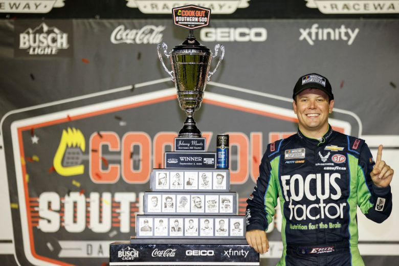 Erik Jones celebrates Darlington win