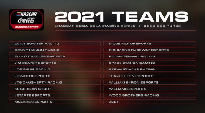 Featured Image for 2021 eNASCAR Coca-Cola iRacing Series team lineup, prize pool announced