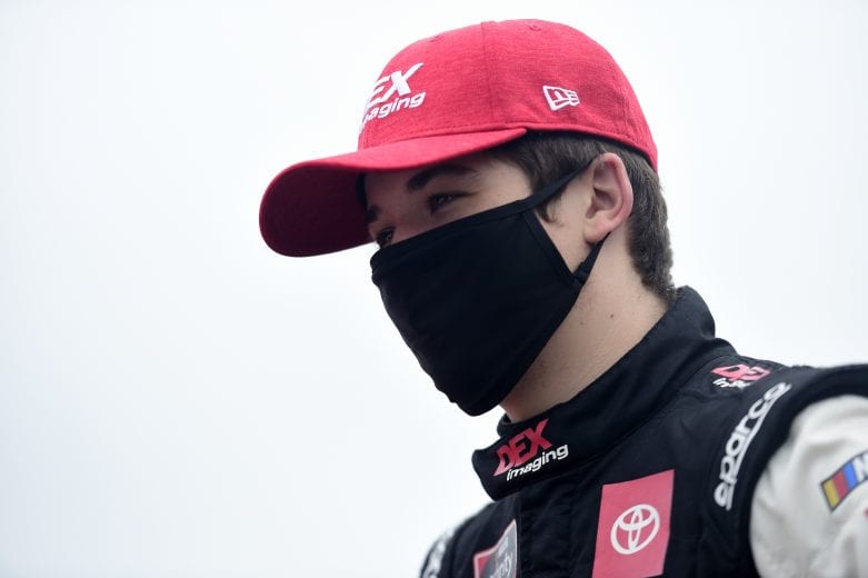 CONCORD, NORTH CAROLINA - OCTOBER 10: Harrison Burton, driver of the #20 Dex Imaging Toyota, waits on the grid prior to the NASCAR Xfinity Series Drive for the Cure 250 presented by Blue Cross Blue Shield of North Carolina at Charlotte Motor Speedway on October 10, 2020 in Concord, North Carolina. (Photo by Jared C. Tilton/Getty Images) | Getty Images