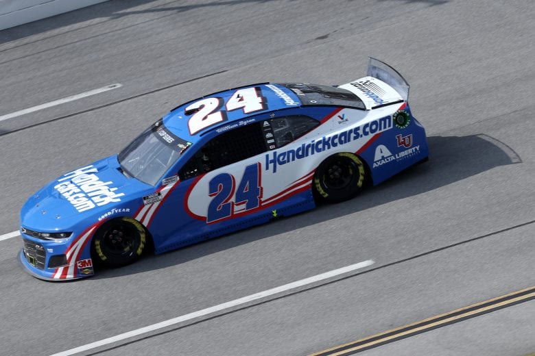 TALLADEGA, ALABAMA - OCTOBER 04: William Byron, driver of the #24 Hendrickcars.com Chevrolet, drives during the NASCAR Cup Series YellaWood 500 at Talladega Superspeedway on October 04, 2020 in Talladega, Alabama. (Photo by Chris Graythen/Getty Images) | Getty Images