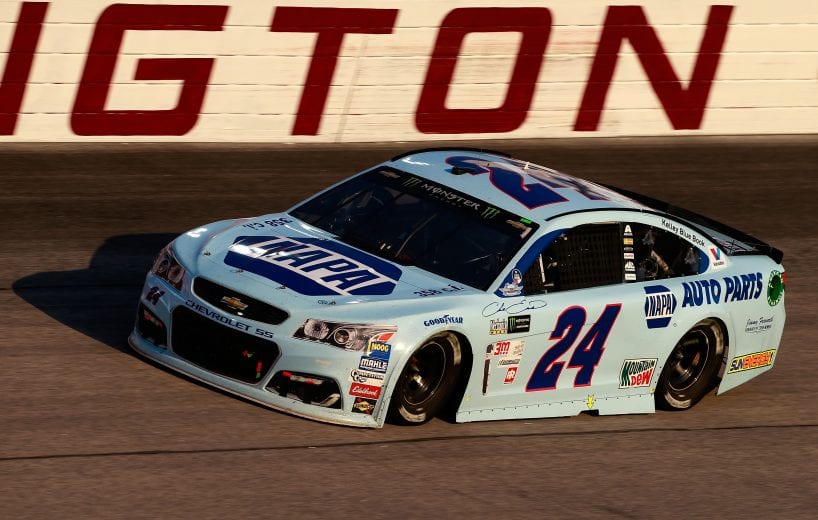 DARLINGTON, SC - SEPTEMBER 03: Chase Elliott drives the #24 NAPA Auto Parts Throwback Chevrolet during the Monster Energy NASCAR Cup Series Bojangles' Southern 500 at Darlington Raceway on September 3, 2017 in Darlington, South Carolina. (Photo by Matt Sullivan/Getty Images) | Getty Images