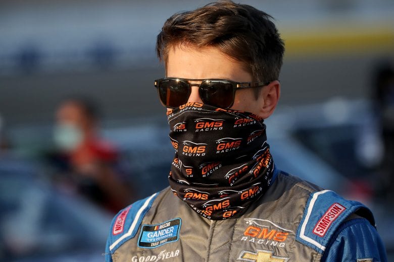 LAS VEGAS, NEVADA - SEPTEMBER 25: Zane Smith, driver of the #21 Michael Roberts Construction Chevrolet, waits on the grid prior to the NASCAR Gander RV & Outdoors Truck Series World of Westgate 200 at Las Vegas Motor Speedway on September 25, 2020 in Las Vegas, Nevada. (Photo by Chris Graythen/Getty Images) | Getty Images