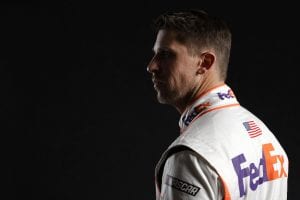 CHARLOTTE, NORTH CAROLINA - JANUARY 19: NASCAR driver Denny Hamlin poses for a photo during the 2021 NASCAR Production Days at FOX Sports Studios on January 19, 2021 in Charlotte, North Carolina. (Photo by Jared C. Tilton/Getty Images) | Getty Images