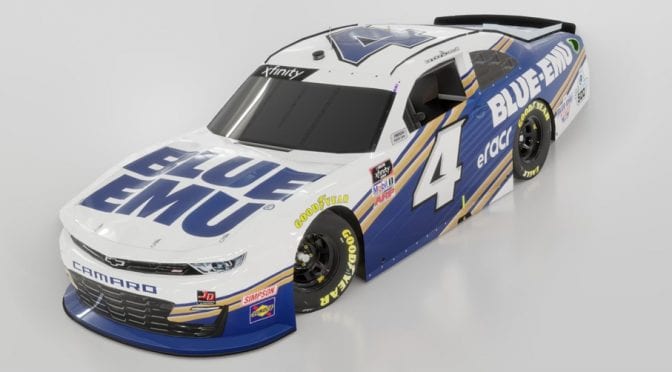 Featured image for Landon Cassill to return full-time with JD Motorsports; Blue-Emu scheme gives nod to iRacing