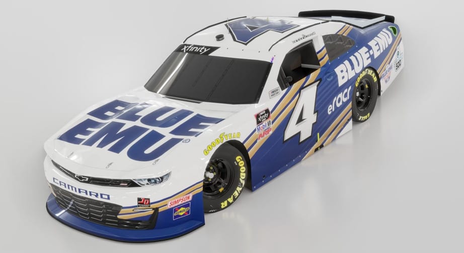 Landon Cassill S Blue Emu Scheme Gives Nod To Iracing Nascar