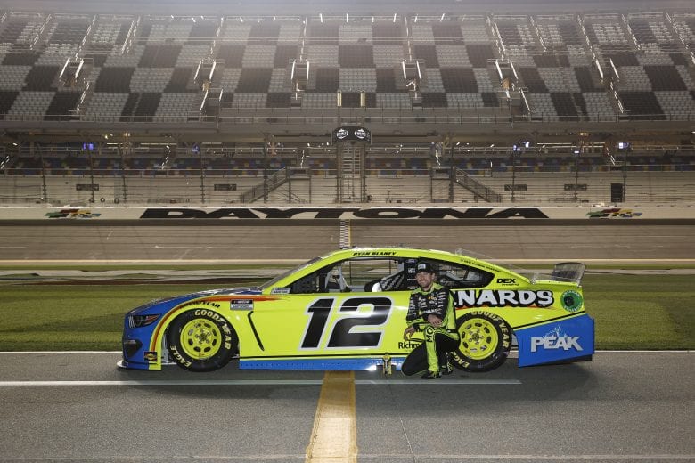 DAYTONA BEACH, FLORIDA - FEBRUARY 10: Ryan Blaney, driver of the #12 Menards/Blue DEF/PEAK Ford, poses for photos during qualifying for the NASCAR Cup Series 63rd Annual Daytona 500 at Daytona International Speedway on February 10, 2021 in Daytona Beach, Florida. (Photo by Jared C. Tilton/Getty Images) | Getty Images