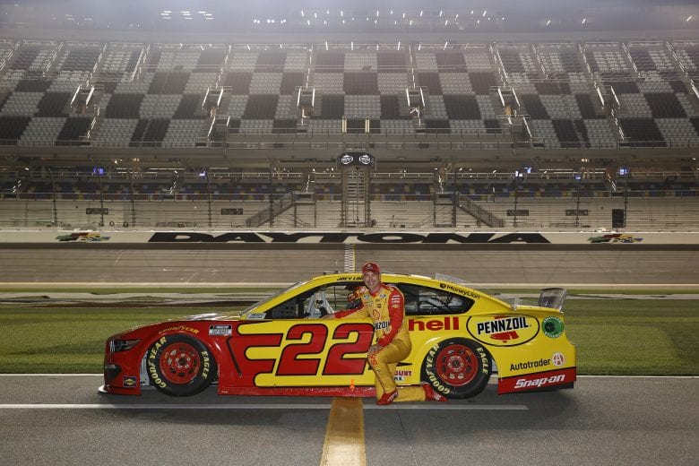 DAYTONA BEACH, FLORIDA - FEBRUARY 10: Joey Logano, driver of the #22 Shell Pennzoil Ford, poses for photos during qualifying for the NASCAR Cup Series 63rd Annual Daytona 500 at Daytona International Speedway on February 10, 2021 in Daytona Beach, Florida. (Photo by Jared C. Tilton/Getty Images) | Getty Images