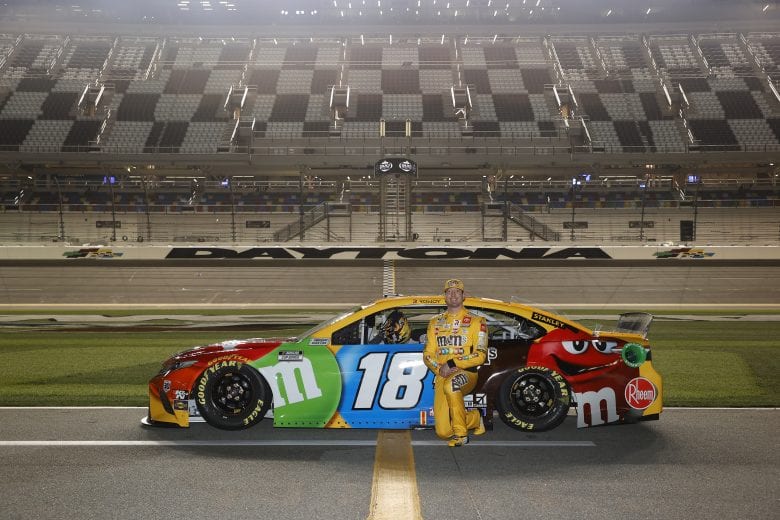 DAYTONA BEACH, FLORIDA - FEBRUARY 10: Kyle Busch, driver of the #18 M&M's Toyota, poses for photos during qualifying for the NASCAR Cup Series 63rd Annual Daytona 500 at Daytona International Speedway on February 10, 2021 in Daytona Beach, Florida. (Photo by Jared C. Tilton/Getty Images) | Getty Images