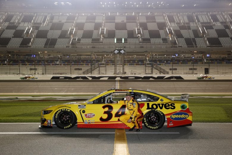 DAYTONA BEACH, FLORIDA - FEBRUARY 10: Michael McDowell, driver of the #34 Love's Travel Stops Ford, poses for photos during qualifying for the NASCAR Cup Series 63rd Annual Daytona 500 at Daytona International Speedway on February 10, 2021 in Daytona Beach, Florida. (Photo by Jared C. Tilton/Getty Images) | Getty Images