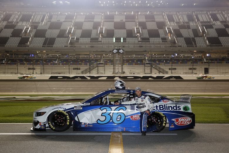 DAYTONA BEACH, FLORIDA - FEBRUARY 10: David Ragan, driver of the #36 Select Blinds Ford, poses for photos during qualifying for the NASCAR Cup Series 63rd Annual Daytona 500 at Daytona International Speedway on February 10, 2021 in Daytona Beach, Florida. (Photo by Jared C. Tilton/Getty Images) | Getty Images