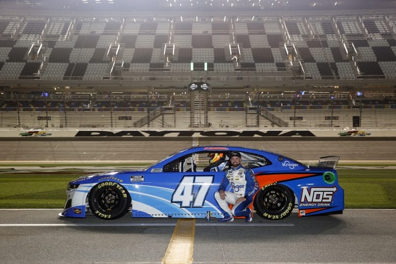 DAYTONA BEACH, FLORIDA - FEBRUARY 10: Ricky Stenhouse Jr., driver of the #47 Kroger/NOS Energy Drink Chevrolet, poses for photos during qualifying for the NASCAR Cup Series 63rd Annual Daytona 500 at Daytona International Speedway on February 10, 2021 in Daytona Beach, Florida. (Photo by Jared C. Tilton/Getty Images) | Getty Images