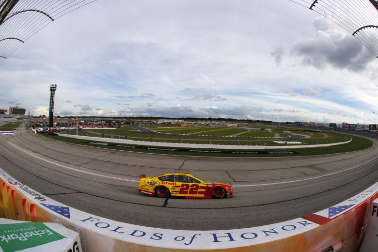 HAMPTON, GEORGIA - JUNE 07: Joey Logano, driver of the #22 Shell Pennzoil Ford, drives during the NASCAR Cup Series Folds of Honor QuikTrip 500 at Atlanta Motor Speedway on June 07, 2020 in Hampton, Georgia. (Photo by Kevin C. Cox/Getty Images) | Getty Images