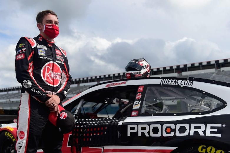 LONG POND, PENNSYLVANIA - JUNE 27: Christopher Bell, driver of the #95 Rheem Toyota, waits on the grid prior to the NASCAR Cup Series Pocono Organics 325 in partnership with Rodale Institute at Pocono Raceway on June 27, 2020 in Long Pond, Pennsylvania. (Photo by Jared C. Tilton/Getty Images) | Getty Images