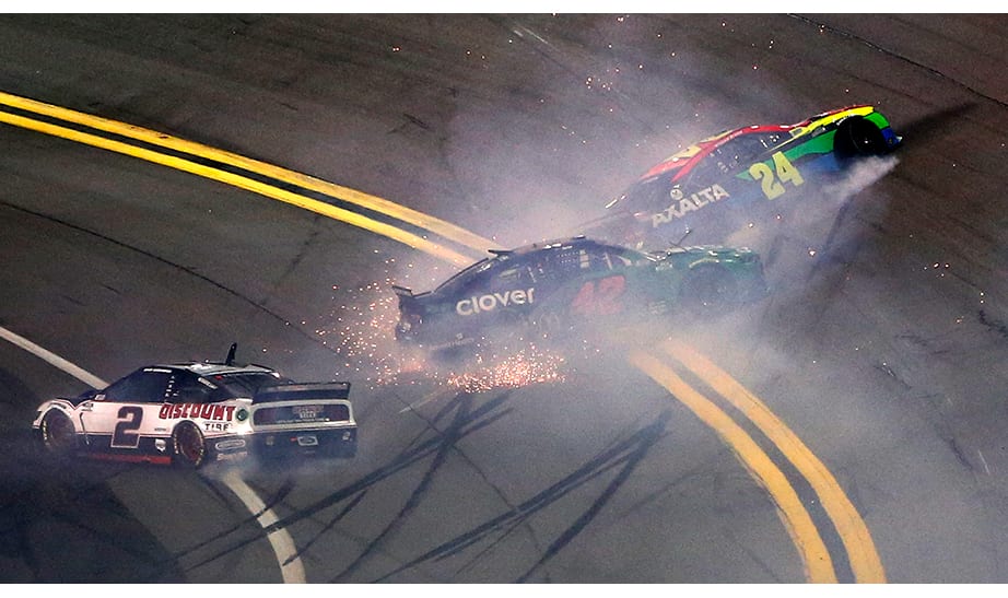 Almirola and Dillon take the Duels as several wreck late