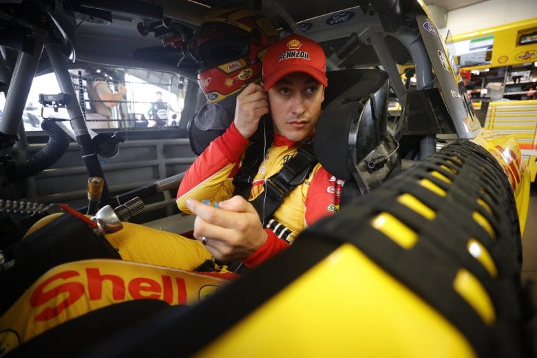 DAYTONA BEACH, FLORIDA - FEBRUARY 13: Joey Logano, driver of the #22 Shell Pennzoil Ford, sits in his car during practice for the NASCAR Cup Series 63rd Annual Daytona 500 at Daytona International Speedway on February 13, 2021 in Daytona Beach, Florida. (Photo by Chris Graythen/Getty Images) | Getty Images