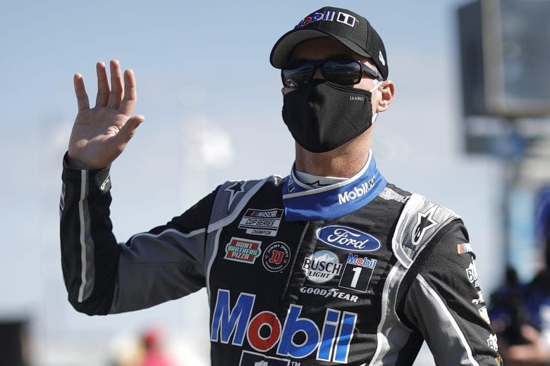 DAYTONA BEACH, FLORIDA - FEBRUARY 21:  Kevin Harvick, driver of the #4 Mobil 1 Ford, waves from the grid prior to the NASCAR Cup Series O'Reilly Auto Parts 253 at Daytona International Speedway on February 21, 2021 in Daytona Beach, Florida. (Photo by Chris Graythen/Getty Images) | Getty Images