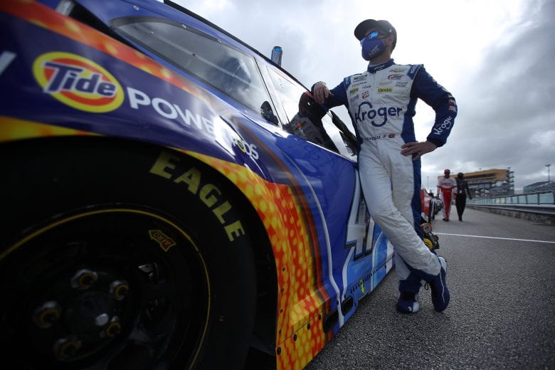 HOMESTEAD, FLORIDA - FEBRUARY 28: Ricky Stenhouse Jr., driver of the #47 Kroger/Tide Power Pods Chevrolet, waits on the grid prior to the NASCAR Cup Series Dixie Vodka 400 at Homestead-Miami Speedway on February 28, 2021 in Homestead, Florida. (Photo by Sean Gardner/Getty Images) | Getty Images