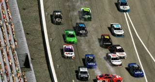 Mitchell Dejong spins, causes wreck at Vegas in the Coca Cola iRacing Series