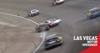 Ty Dillon brings out the caution at Vegas, collects Riley Herbst