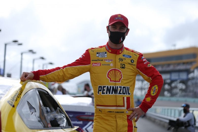 HOMESTEAD, FLORIDA - FEBRUARY 28: Joey Logano, driver of the #22 Shell Pennzoil Ford, waits on the grid prior to the NASCAR Cup Series Dixie Vodka 400 at Homestead-Miami Speedway on February 28, 2021 in Homestead, Florida. (Photo by Sean Gardner/Getty Images) | Getty Images