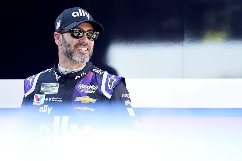 DAYTONA BEACH, FLORIDA - FEBRUARY 08: Jimmie Johnson, driver of the #48 Ally Chevrolet, stands in the garage area during practice for the NASCAR Cup Series 62nd Annual Daytona 500 at Daytona International Speedway on February 08, 2020 in Daytona Beach, Florida. (Photo by Jared C. Tilton/Getty Images) | Getty Images