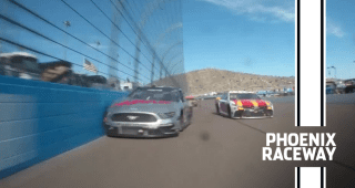 Cole Custer cuts across Bubba Wallace, makes contact with the wall