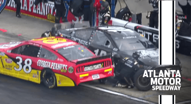 Alfredo spins on pit road, taps Almirola’s pit crew