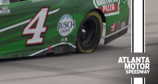 Harvick pits with flat tire as field takes green flag after competition caution