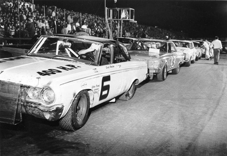 COLUMBIA, SC - APRIL 16, 1964: David Pearson put his Cotton Owens-owned Dodge (No. 6) on the pole for the NASCAR Cup race at the Columbia Speedway dirt track. Richard Petty (No. 43) started third. Ned Jarrett went on to win the race, while Pearson finished sixth. (Photo by ISC Images & Archives via Getty Images)