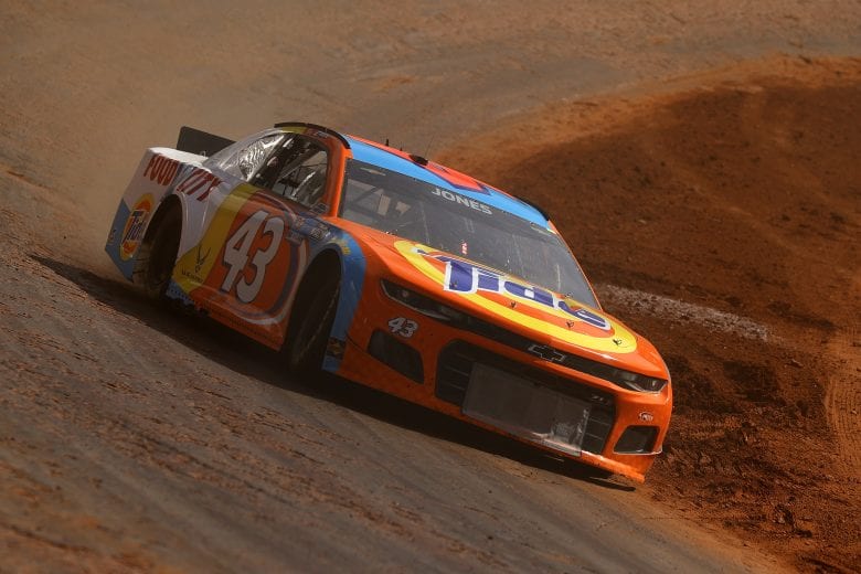 BRISTOL, TENNESSEE - MARCH 26: Erik Jones, driver of the #43 Tide/Food City Chevrolet, drives during practice for the NASCAR Cup Series Food City Dirt Race at Bristol Motor Speedway on March 26, 2021 in Bristol, Tennessee. (Photo by Jared C. Tilton/Getty Images) | Getty Images